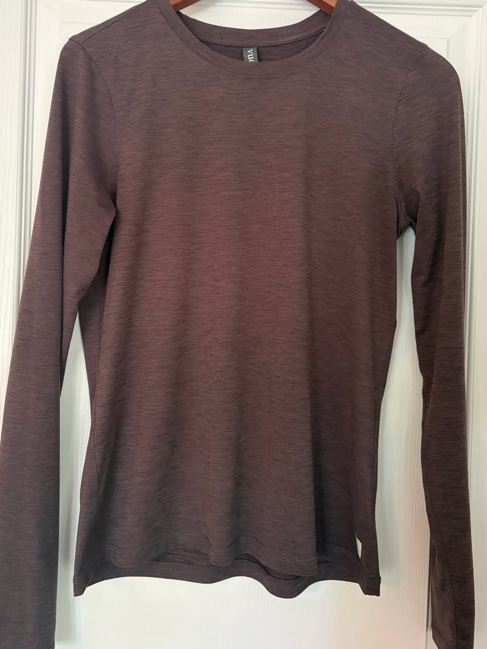 Vuori Heathered Burgundy Crewneck Long Sleeve